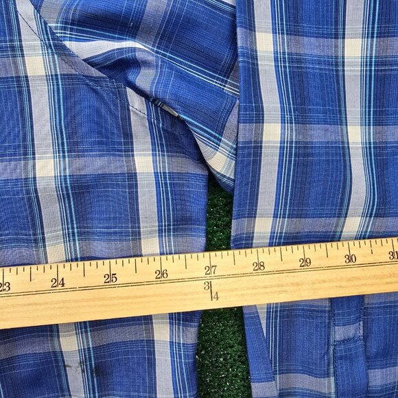 Ocean Coast Shirt Mens 2XL Blue Plaid Button Up Long Sleeve Western Classic Fit‎ - Picture 4 of 7